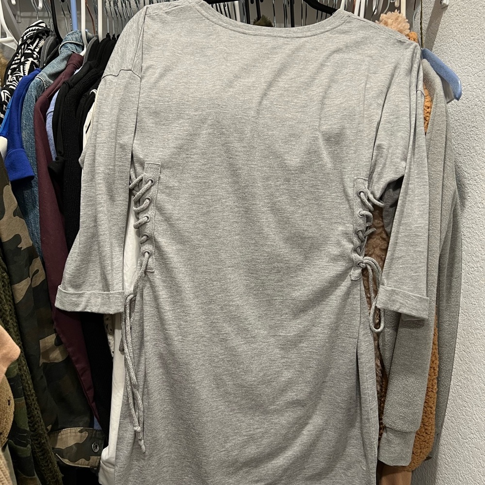 TOPSHOP Side Lace up T shirt dress